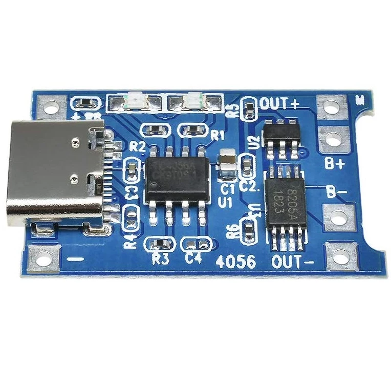 ماژول شارژر باتری لیتیومی TC4056 / TP4056 با USB TYPE C و مدار محافظ