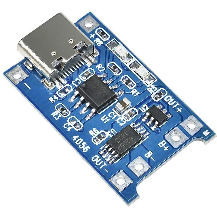 ماژول شارژر باتری لیتیومی TC4056 / TP4056 با USB TYPE C و مدار محافظ