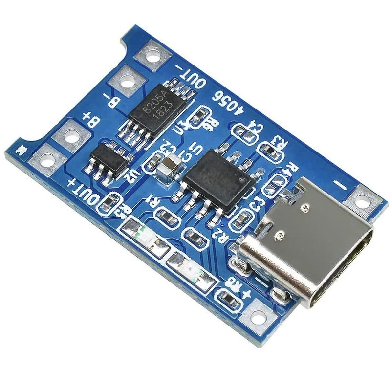 ماژول شارژر باتری لیتیومی TC4056 / TP4056 با USB TYPE C و مدار محافظ